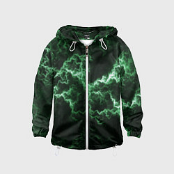 Ветровка с капюшоном детская Lightning green line, цвет: 3D-белый