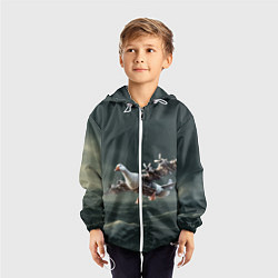 Ветровка с капюшоном детская Бомбардито гусито мем, цвет: 3D-белый — фото 2