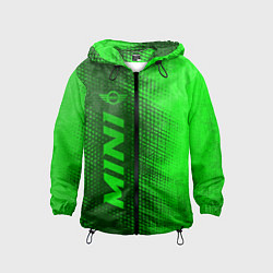 Ветровка с капюшоном детская Mini - green gradient по-вертикали, цвет: 3D-черный