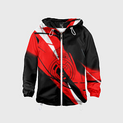 Ветровка с капюшоном детская Real Madrid текстура, цвет: 3D-белый