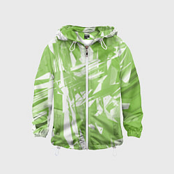 Ветровка с капюшоном детская Color white green, цвет: 3D-белый