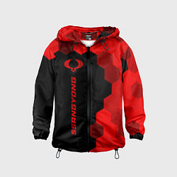 Ветровка с капюшоном детская SsangYong - red gradient по-вертикали, цвет: 3D-черный