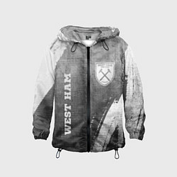 Ветровка с капюшоном детская West Ham - grey gradient вертикально, цвет: 3D-черный