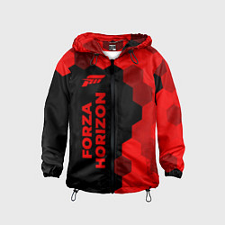 Ветровка с капюшоном детская Forza Horizon - red gradient по-вертикали, цвет: 3D-черный