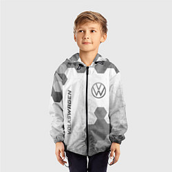 Ветровка с капюшоном детская Volkswagen - white gradient вертикально, цвет: 3D-черный — фото 2