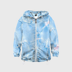 Ветровка с капюшоном детская Прозрачная голубая вода, цвет: 3D-белый