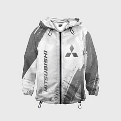 Ветровка с капюшоном детская Mitsubishi - white gradient вертикально, цвет: 3D-черный