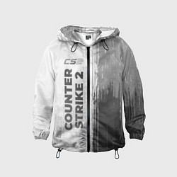 Ветровка с капюшоном детская Counter Strike 2 - white gradient по-вертикали, цвет: 3D-черный