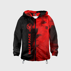 Ветровка с капюшоном детская Sally Face - red gradient по-вертикали, цвет: 3D-черный