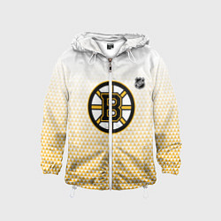 Ветровка с капюшоном детская Бостон Брюинз - светлый градиент, цвет: 3D-белый