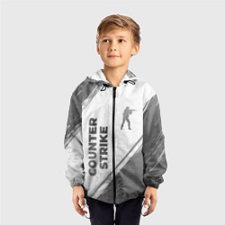Ветровка с капюшоном детская Counter Strike - white gradient вертикально, цвет: 3D-черный — фото 2