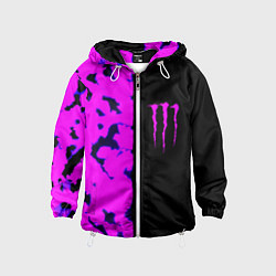 Ветровка с капюшоном детская Monster energy neon camo, цвет: 3D-белый