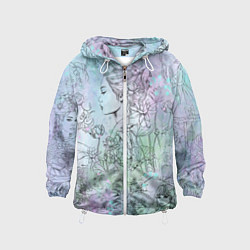 Ветровка с капюшоном детская Скетч японские дорамы, цвет: 3D-белый