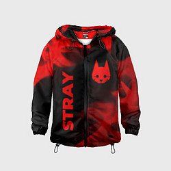 Ветровка с капюшоном детская Stray - red gradient вертикально, цвет: 3D-черный