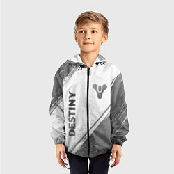 Ветровка с капюшоном детская Destiny - white gradient вертикально, цвет: 3D-черный — фото 2