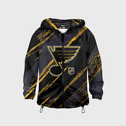 Ветровка с капюшоном детская Сент Луис Блюз - агрессивная текстура, цвет: 3D-черный