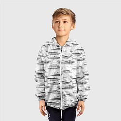 Ветровка с капюшоном детская Корюшка и водный транспорт, цвет: 3D-белый — фото 2