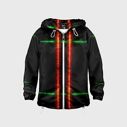 Детская ветровка Color black green red lines