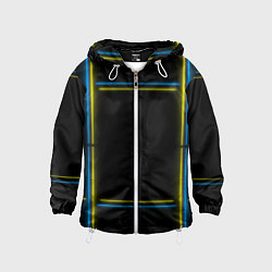 Ветровка с капюшоном детская Neon yellow blue, цвет: 3D-белый