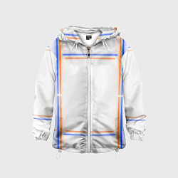 Ветровка с капюшоном детская Neon white orange blue, цвет: 3D-белый