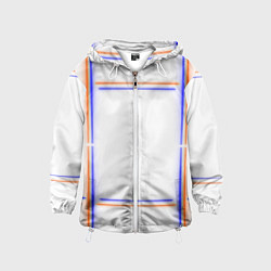 Ветровка с капюшоном детская Neon white orange light blue, цвет: 3D-белый