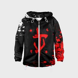 Ветровка с капюшоном детская Doom краски всплеск, цвет: 3D-белый