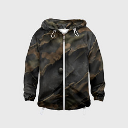 Ветровка с капюшоном детская Камуфляжная ткань на металле, цвет: 3D-белый