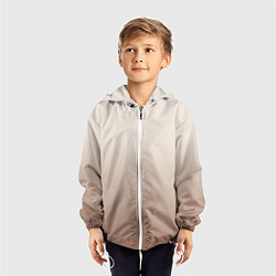 Ветровка с капюшоном детская Градиент песочный, цвет: 3D-белый — фото 2
