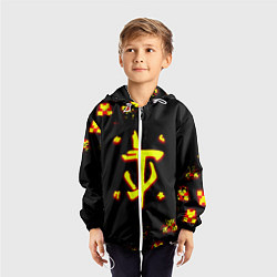 Ветровка с капюшоном детская Doom x minecraft, цвет: 3D-белый — фото 2