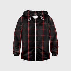 Ветровка с капюшоном детская Color black red crosses, цвет: 3D-белый