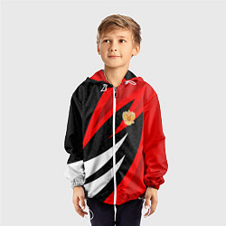 Ветровка с капюшоном детская Россия - красный спорт, цвет: 3D-белый — фото 2