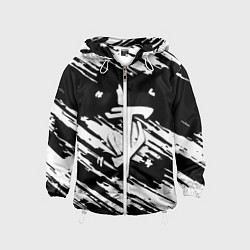 Ветровка с капюшоном детская Doom краски полосы, цвет: 3D-белый