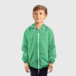 Ветровка с капюшоном детская Color green stripes, цвет: 3D-белый — фото 2