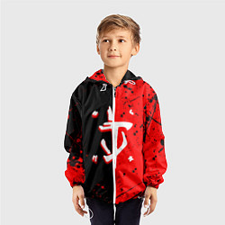 Ветровка с капюшоном детская Doom текстура краски, цвет: 3D-белый — фото 2