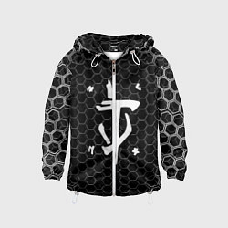 Ветровка с капюшоном детская Doom соты текстура, цвет: 3D-белый