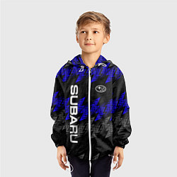 Ветровка с капюшоном детская Субару - blue, цвет: 3D-белый — фото 2