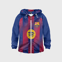 Ветровка с капюшоном детская Барселона домашняя форма 2025 2026, цвет: 3D-белый