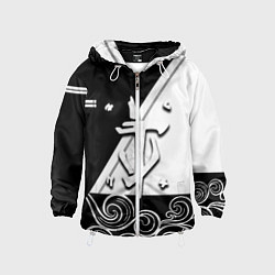 Ветровка с капюшоном детская Doom стильная геометрия, цвет: 3D-белый