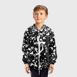 Ветровка с капюшоном детская Дум белые брызги красок, цвет: 3D-белый — фото 2