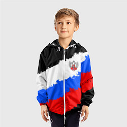 Ветровка с капюшоном детская Федерация бокса России - триколор, цвет: 3D-белый — фото 2