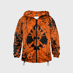 Ветровка с капюшоном детская Эйс символ, цвет: 3D-черный