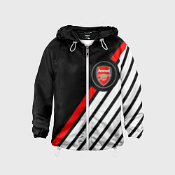 Ветровка с капюшоном детская Арсенал геометрия полосы, цвет: 3D-белый