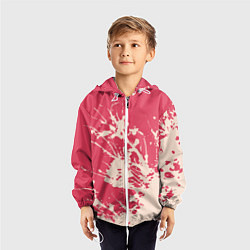 Ветровка с капюшоном детская Бежевый взрыв на розовом, цвет: 3D-белый — фото 2