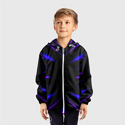 Ветровка с капюшоном детская Color black neon neon, цвет: 3D-белый — фото 2