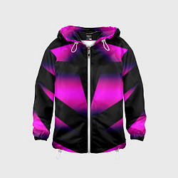Ветровка с капюшоном детская Color black pink neon, цвет: 3D-белый