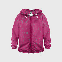 Ветровка с капюшоном детская Color pink brown squares, цвет: 3D-белый