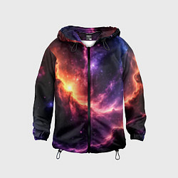 Ветровка с капюшоном детская Фантастические космические туманы, цвет: 3D-черный