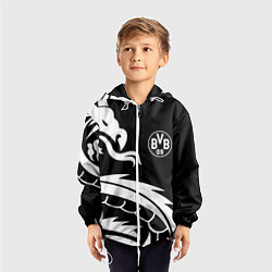 Ветровка с капюшоном детская Borussia дракон белый, цвет: 3D-белый — фото 2