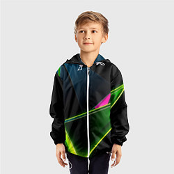 Ветровка с капюшоном детская Неоновое освещение, цвет: 3D-белый — фото 2