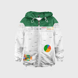 Ветровка с капюшоном детская Таблица с ошибками - текстура, цвет: 3D-белый